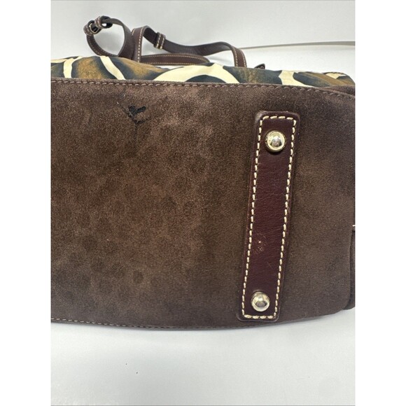 Dooney & Bourke Shoulder Bag Giraffe Animal Double Handle Full Zip Tote Red READ - Picture 5 of 13